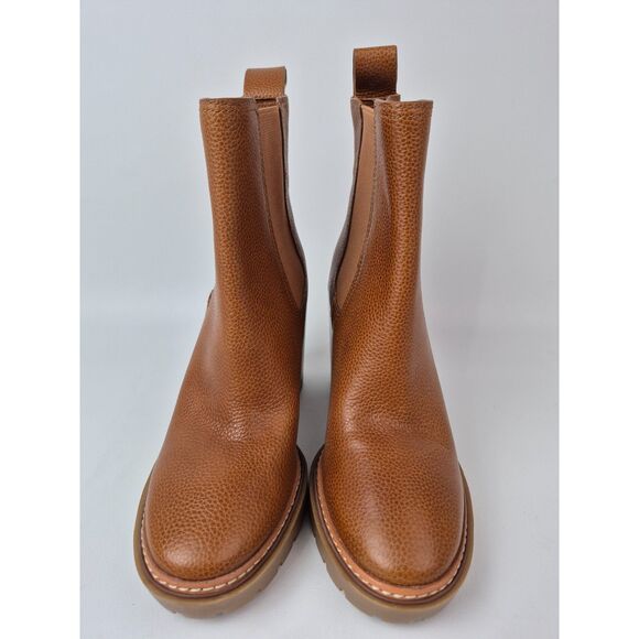 Tory Burch Women's Toasted Caramel Tan Leather Chelsea 70mm Lug Bootie Size 6 M - Picture 4 of 7